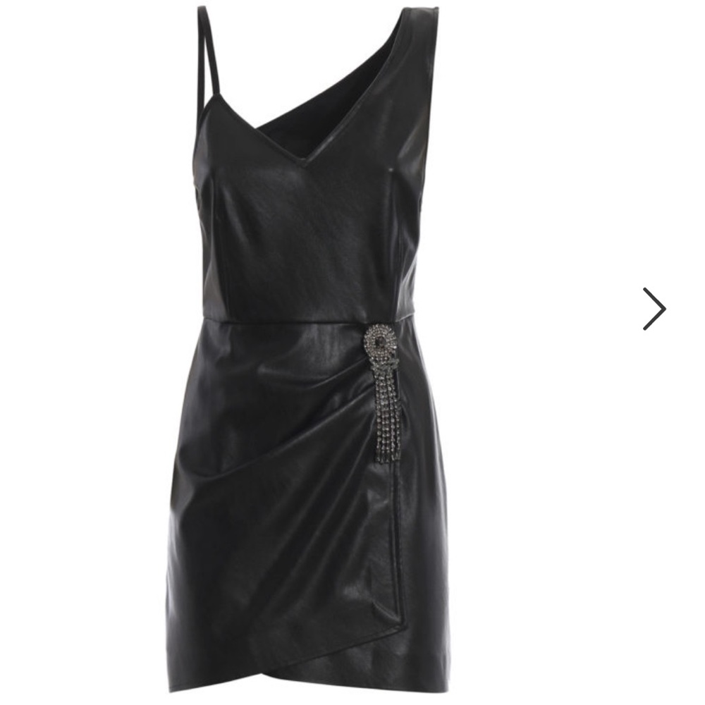 PINKO SLITTARE FAUX LEATHER DRESS